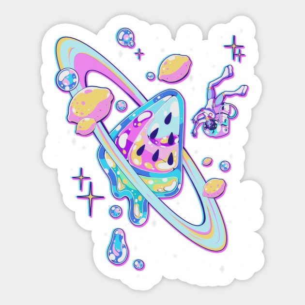 Watermelon Planet Sticker by Mikesgarbageart